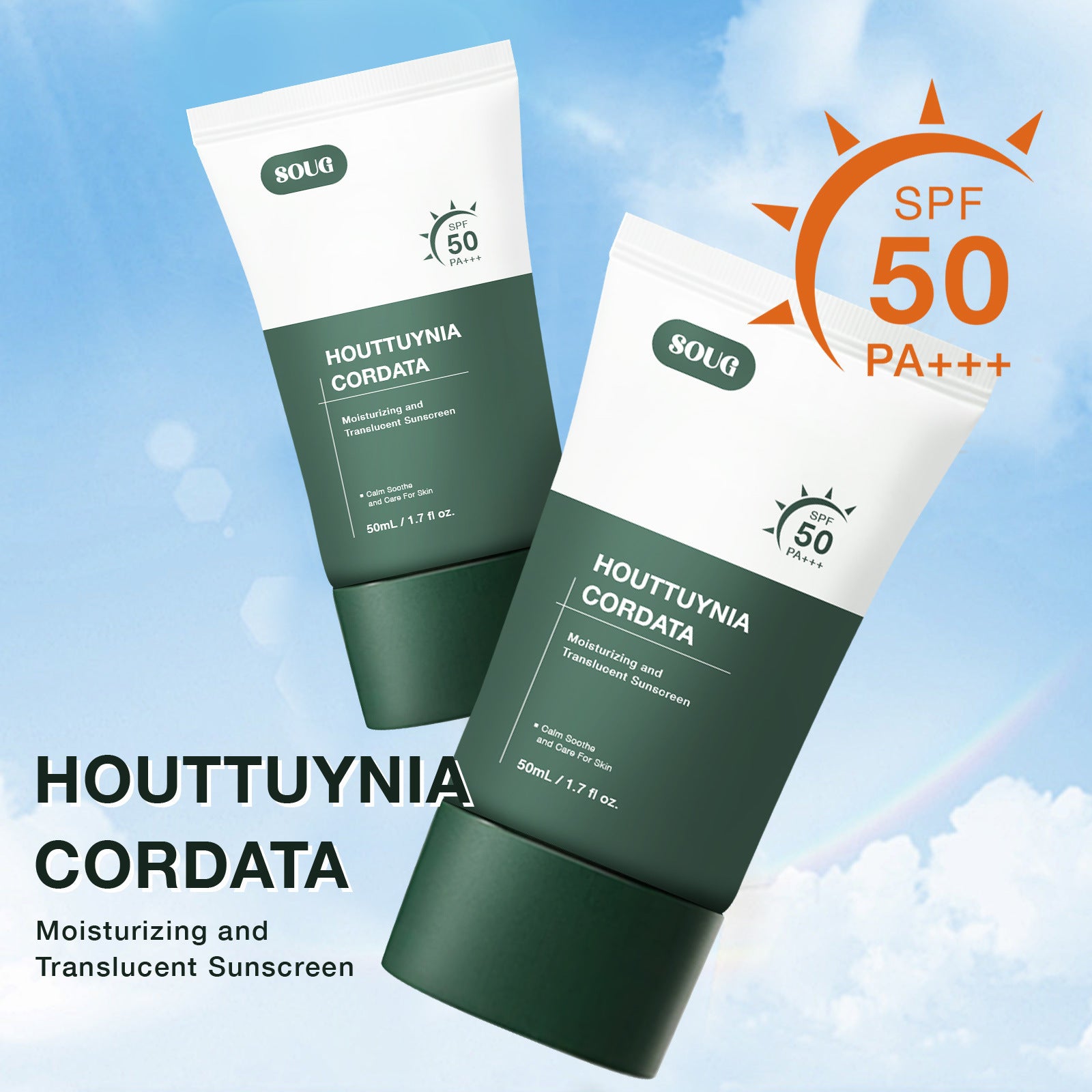 Houttuynia Cordata Sunscreen Cream Hydrating, Moisturizing And Fading