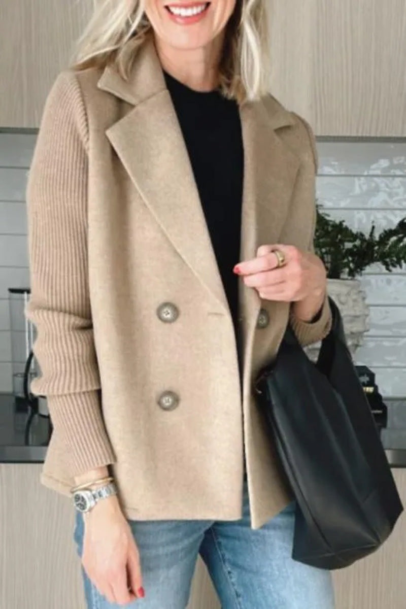 Women's Elegant Wool Stitching Woolen Coat Commuter Suit