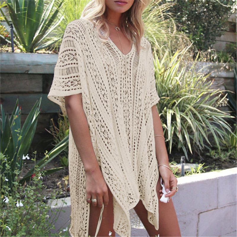 Sexy Beach Cover Up White Crochet Robe de Plage Pareos For Women Swim Wear Saida De Praia Beachwear Coverups