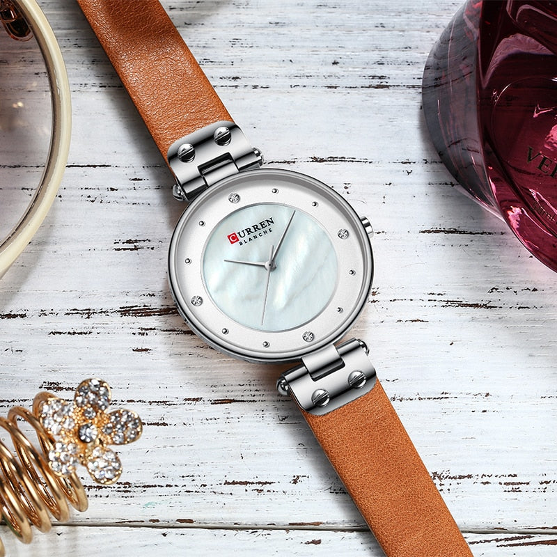 Reloj Curren para mujer, relojes de lujo de primeras marcas, reloj de pulsera de cuarzo resistente al agua para mujer, reloj de moda para mujer y niña, relojes femeninos