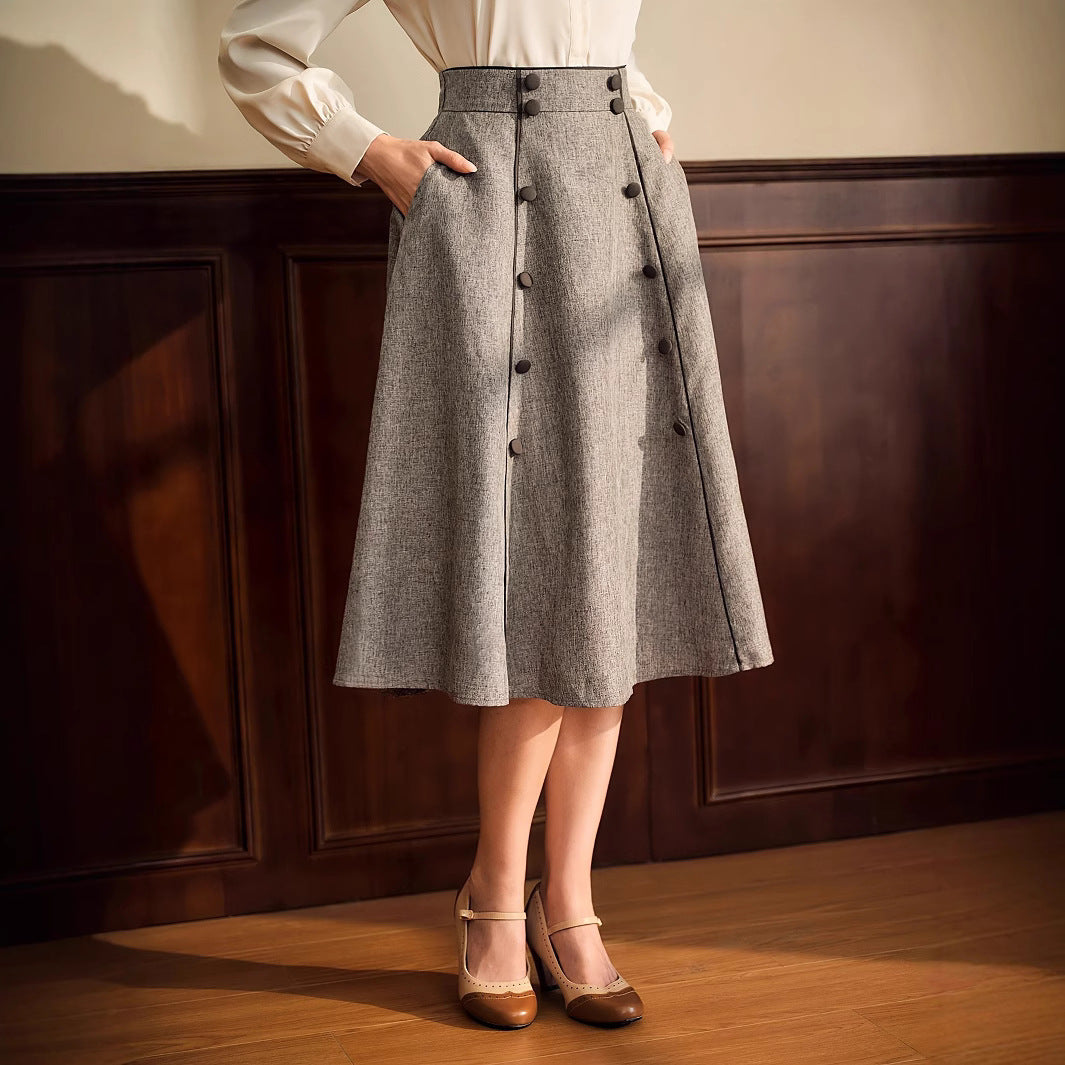 New High-waisted Slimming Ladies' Elegant Skirt