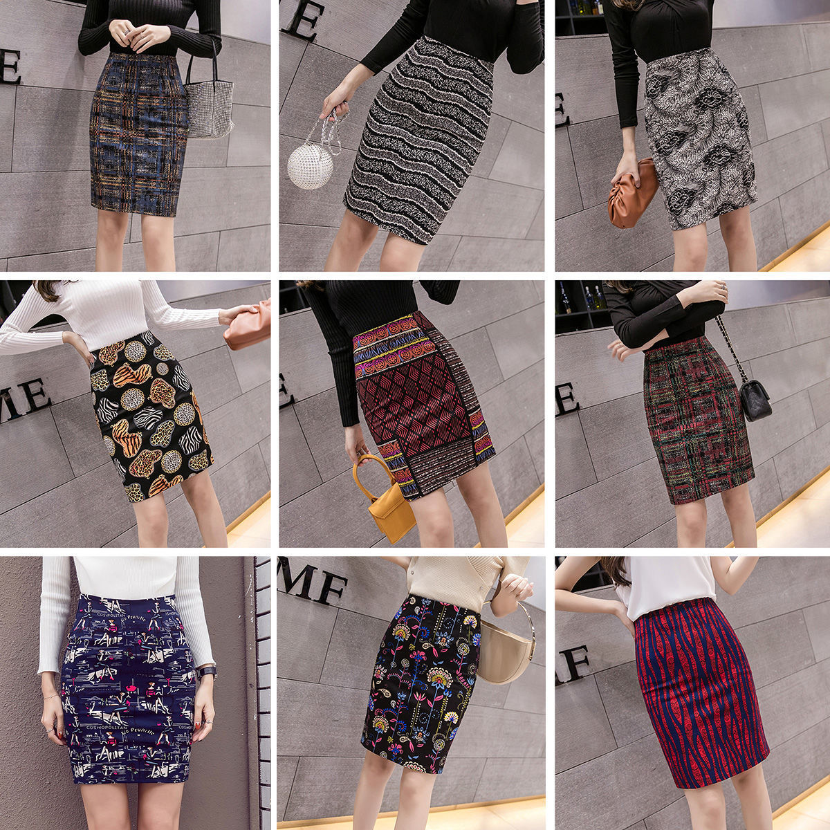 High Waisted Midline Dress With Retro Ethnic Print In Summer