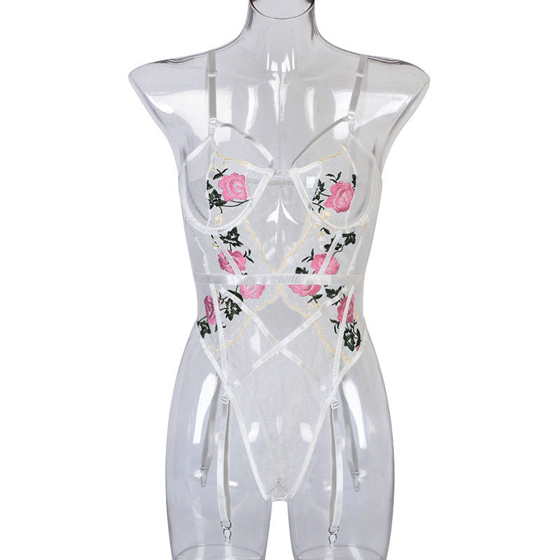 Women's Lace Mesh Stitching Bodysuit