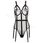 Sexy Lace Mesh Jumpsuit Suspenders Plastic Body Suit Strap Bodysuit