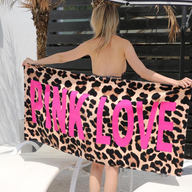 145X70cm European And American Reactive Print Adult Swim 100% Cotton Bath Towel Beach Towel