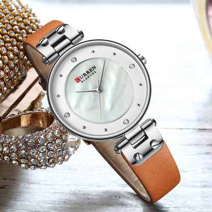 Reloj Curren para mujer, relojes de lujo de primeras marcas, reloj de pulsera de cuarzo resistente al agua para mujer, reloj de moda para mujer y niña, relojes femeninos