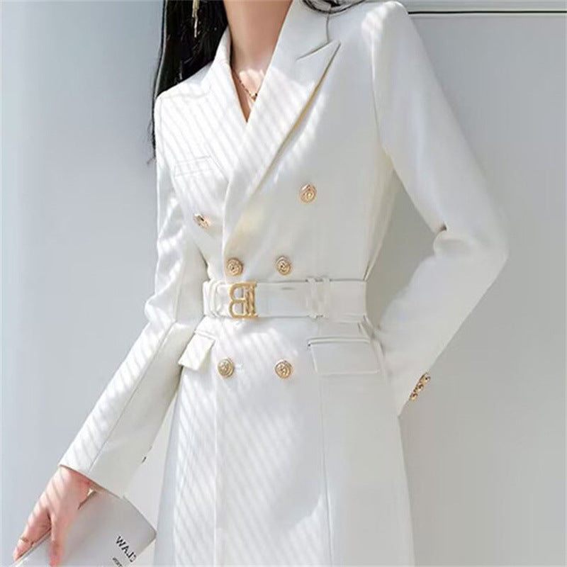 Office Lady Style Slimming Waist Trimming Coat Women's Top