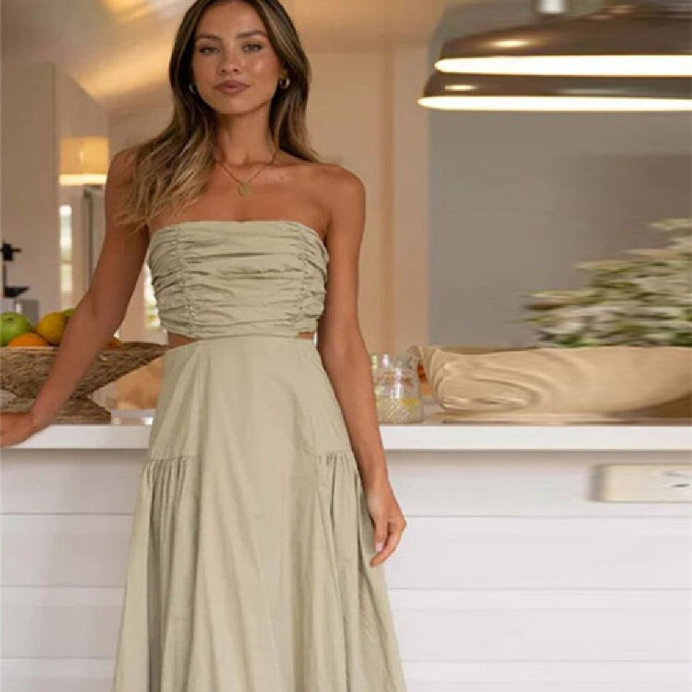 Hollow Out Wrapped Waist Slim Dress