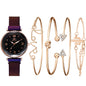 Relojes de mujer cielo estrellado hebilla magnética pulsera de moda reloj de pulsera Número romano reloj Simple regalo