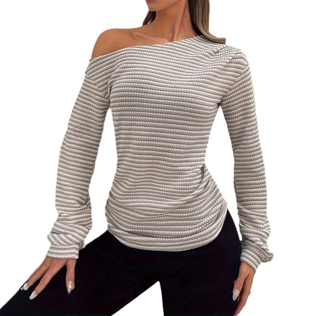 Long Sleeve Round Neck Casual Women's T-shirt