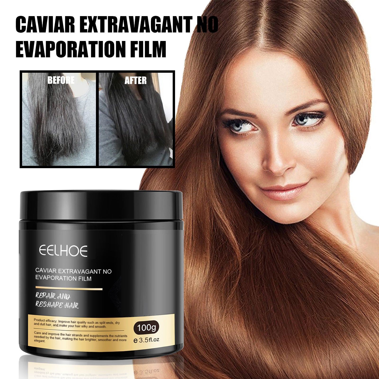 Caviar Extravagant No Evaporation Film, Smooth Hair Deep Nourishing Improve Dye Hot Dry Smooth Conditioner