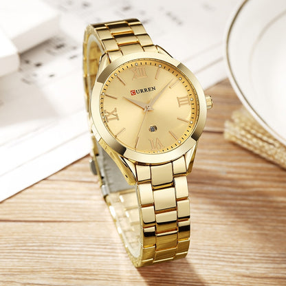 Reloj CURREN de oro para mujer, relojes creativos de acero para mujer, relojes de pulsera para mujer, reloj femenino, reloj femenino 