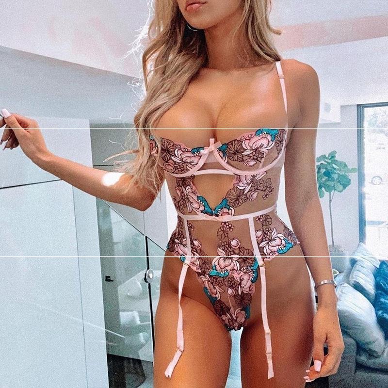 Women's Fashion Temperament Lace Mesh Bodysuit