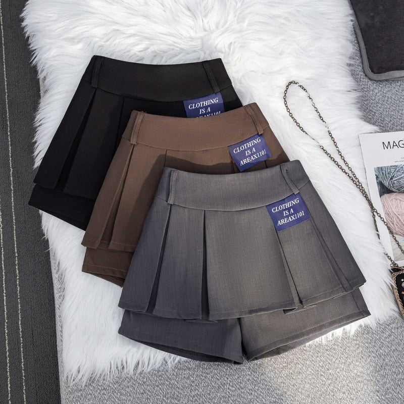 Real Shot Retro Hot Girl Pleated Skirt