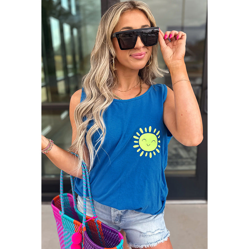 Women's Casual Versatile Striped Printed Sleeveless Vest