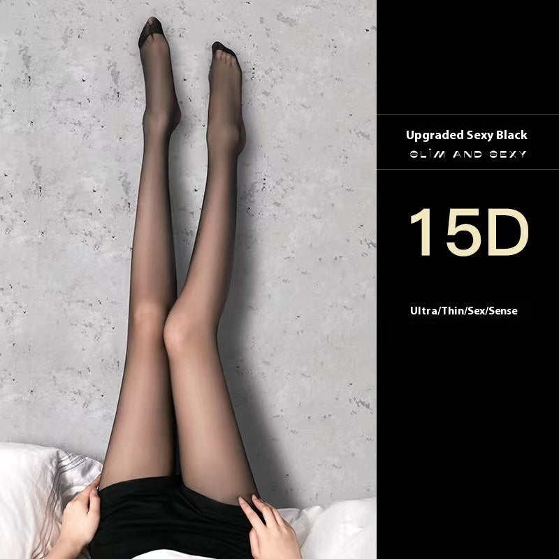 0D Black Silk Stockings Ultrathin Black Pantyhose