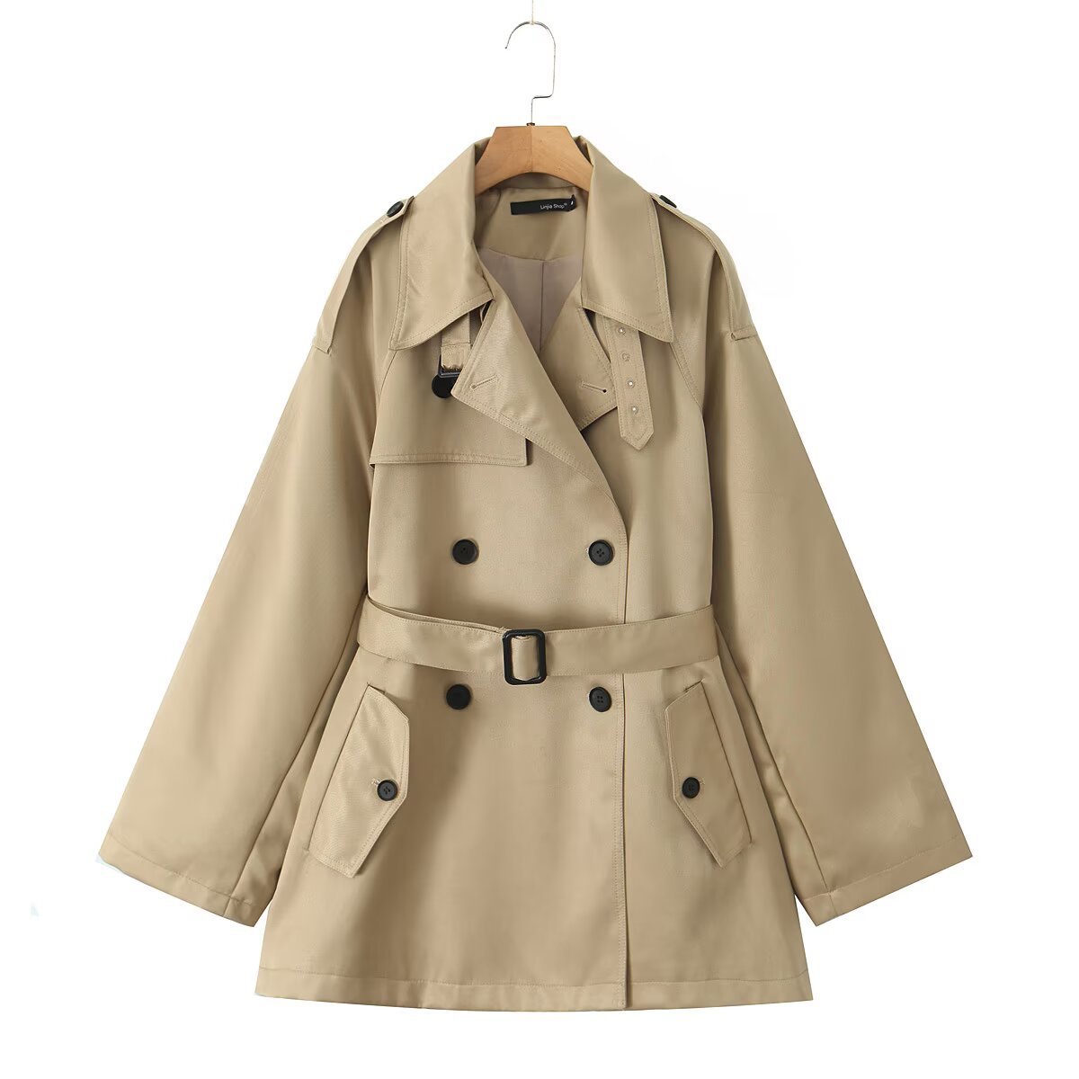 Autumn Elegant Double-breasted Mid-length Trench Coat