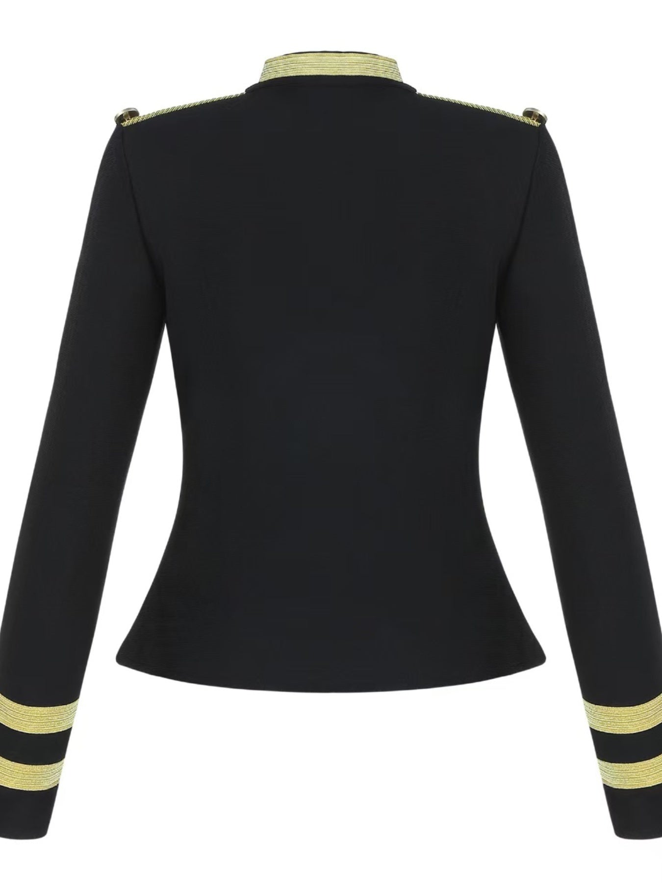 Women's Slim Fit Sexy Gold Border British Style Top, Hot Selling Autumn And Winter New Navy Blue Style Jacket, Elegant And Sexy