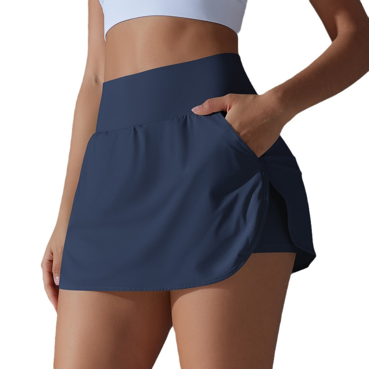 Women's Back Waist Pocket Sports Yoga Skirt