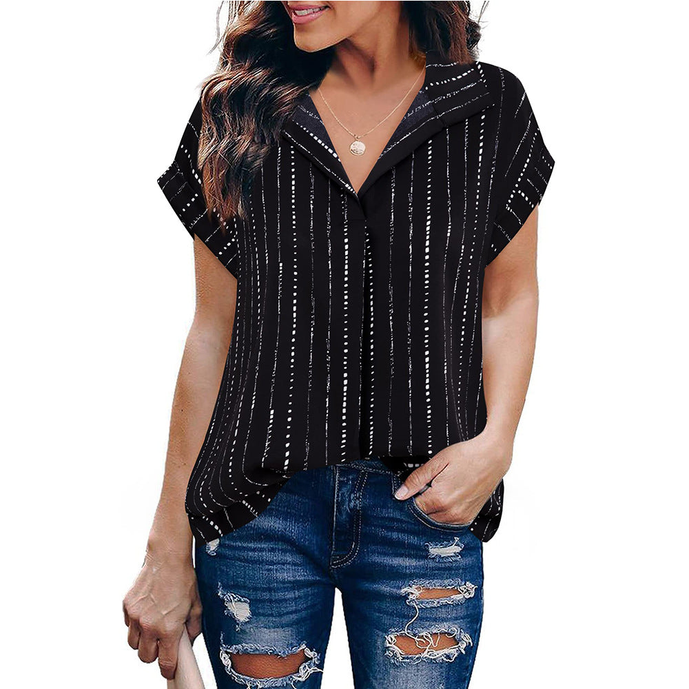 Women's Drop-Shoulder Loose Casual Floral Pullover Shirt