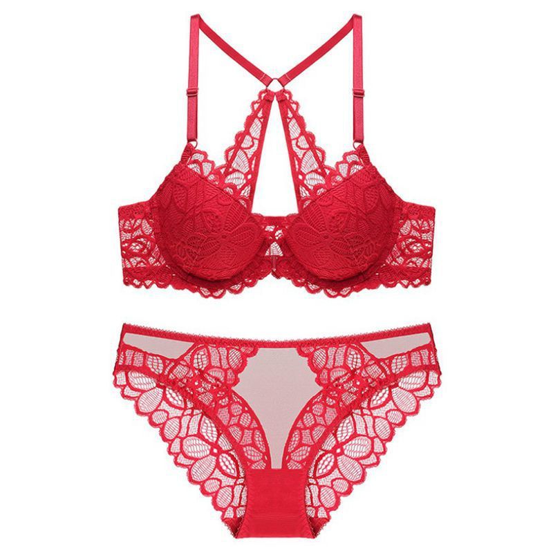 Lace back bra suit