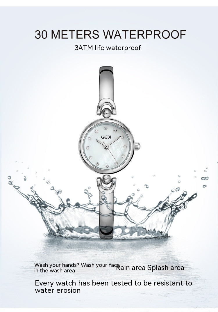 Simple Design Small Exquisite Round Dial Bangle Watch Quartz Watch