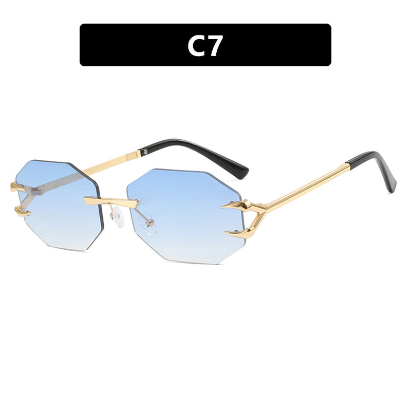 Devil Claw Sunglasses Personality Octagonal Frameless Cutting Edge Fashion Sunshade Sunglasses Concave Design