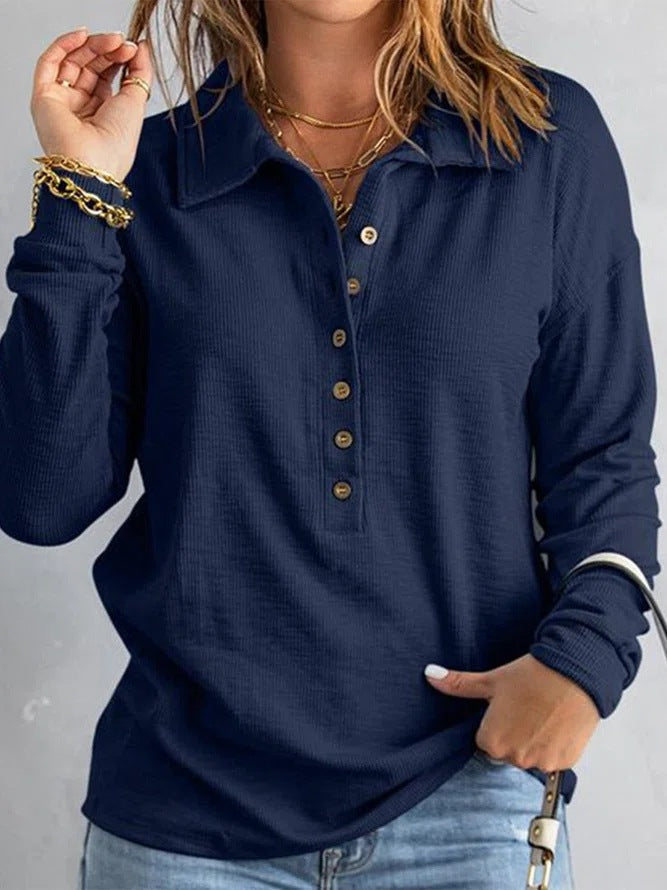 Women's Loose-Fitting Casual Long-Sleeve Top