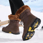 Waterproof And Cold-proof Long Boots Female Outdoor Plus Fluff Thickened