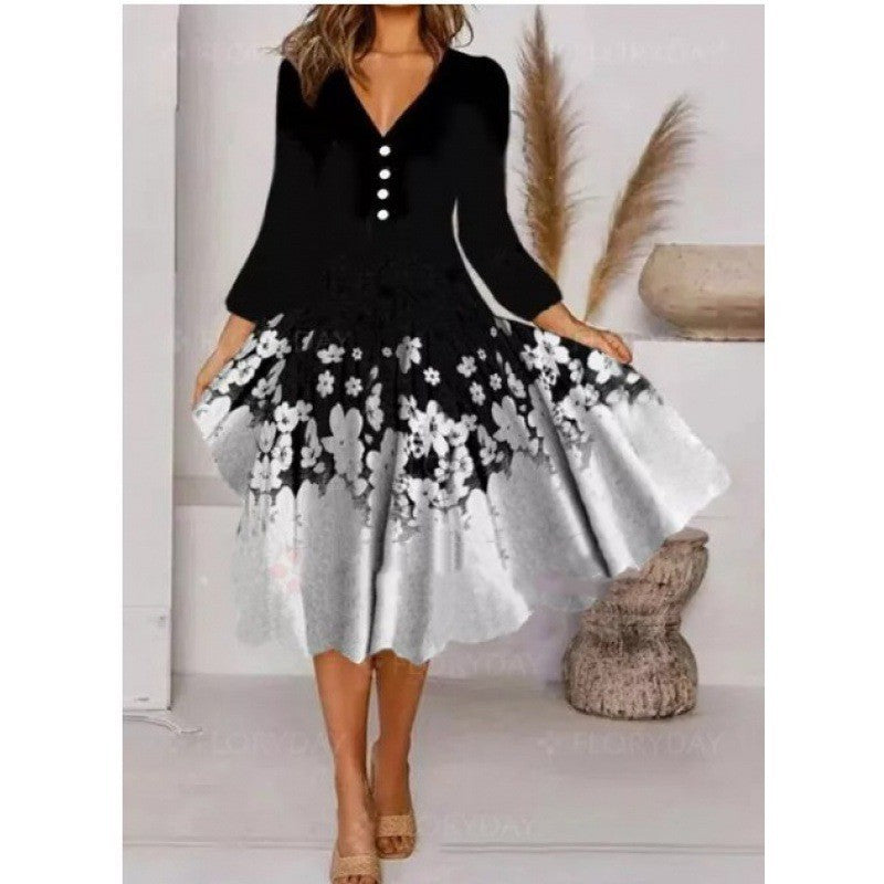 Single Printed Black Quick Drying Skirt