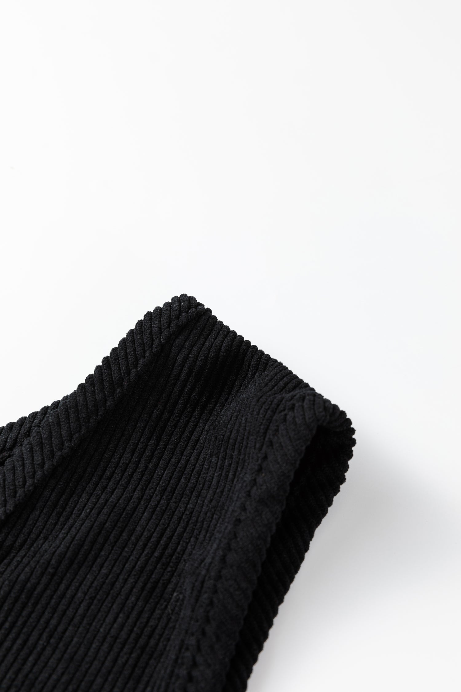 Black Plus Size Corduroy Patch Pocket Sleeveless Mini Dress