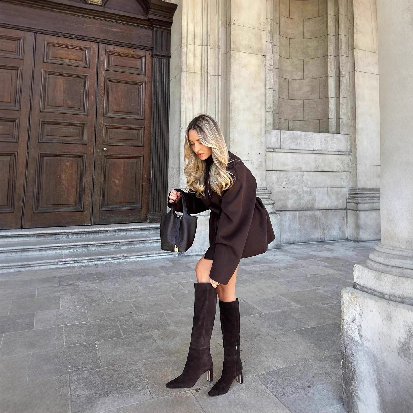 Temperament Wild Waist-controlled Lace-up Short Woolen Coat