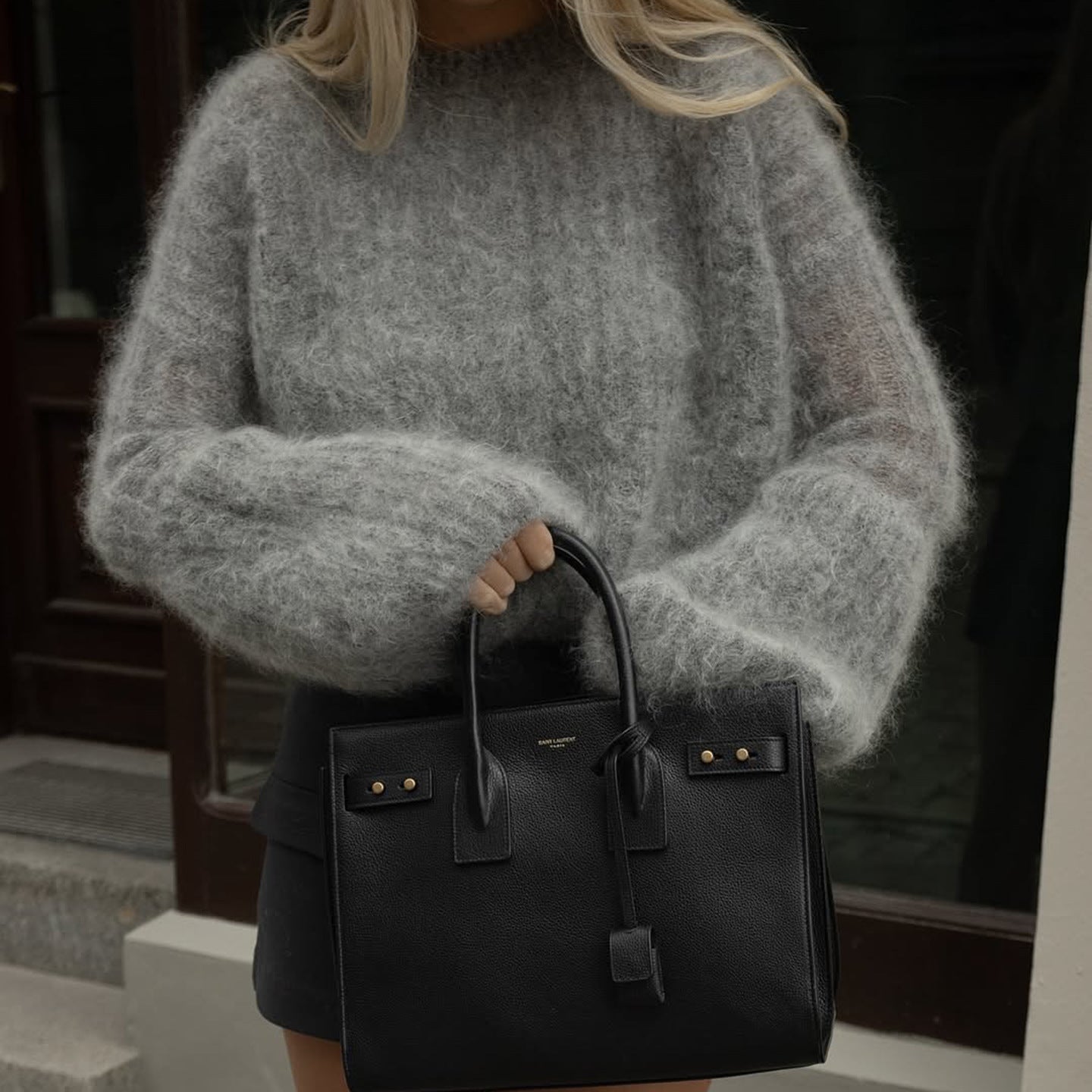 French Chic Style Retro Round Neck Loose And Versatile Knitted Top