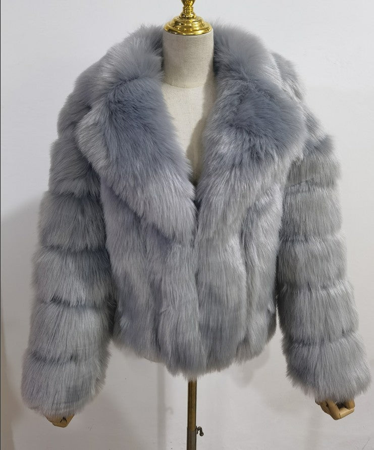 Coat Imitation Fox Fur Women's Clothing