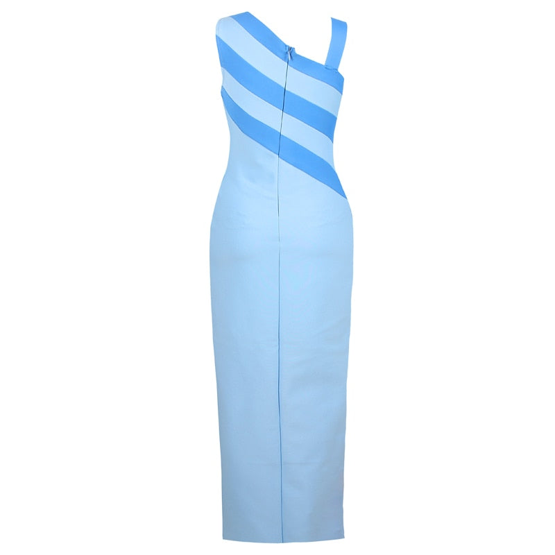 New Women's Fashion Sexy Temperament Halter Neck Slit Bandage Suspender Dress