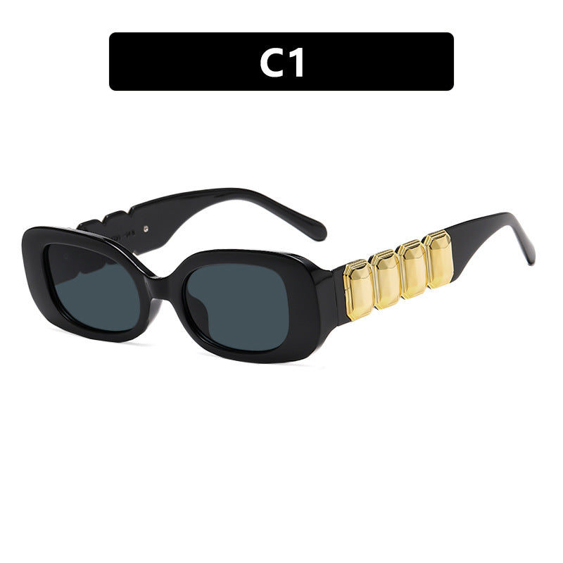 Small frame square sunglasses, new fashionable and high-end sunglasses, street photography and fashion shows, women's personalized sunglasses