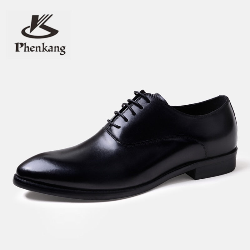 Formal Shoes Genuine Leather Oxford Shoes Wedding Shoes Laces Leather Brogues