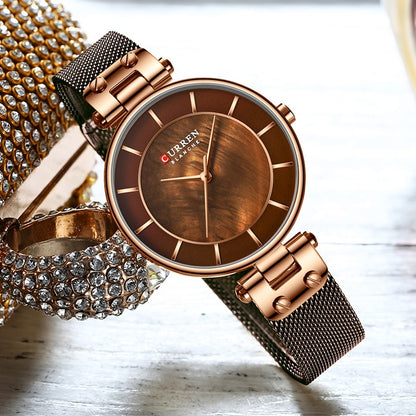 Reloj Curren para mujer, relojes de lujo de primeras marcas, reloj de pulsera de cuarzo resistente al agua para mujer, reloj de moda para mujer y niña, relojes femeninos