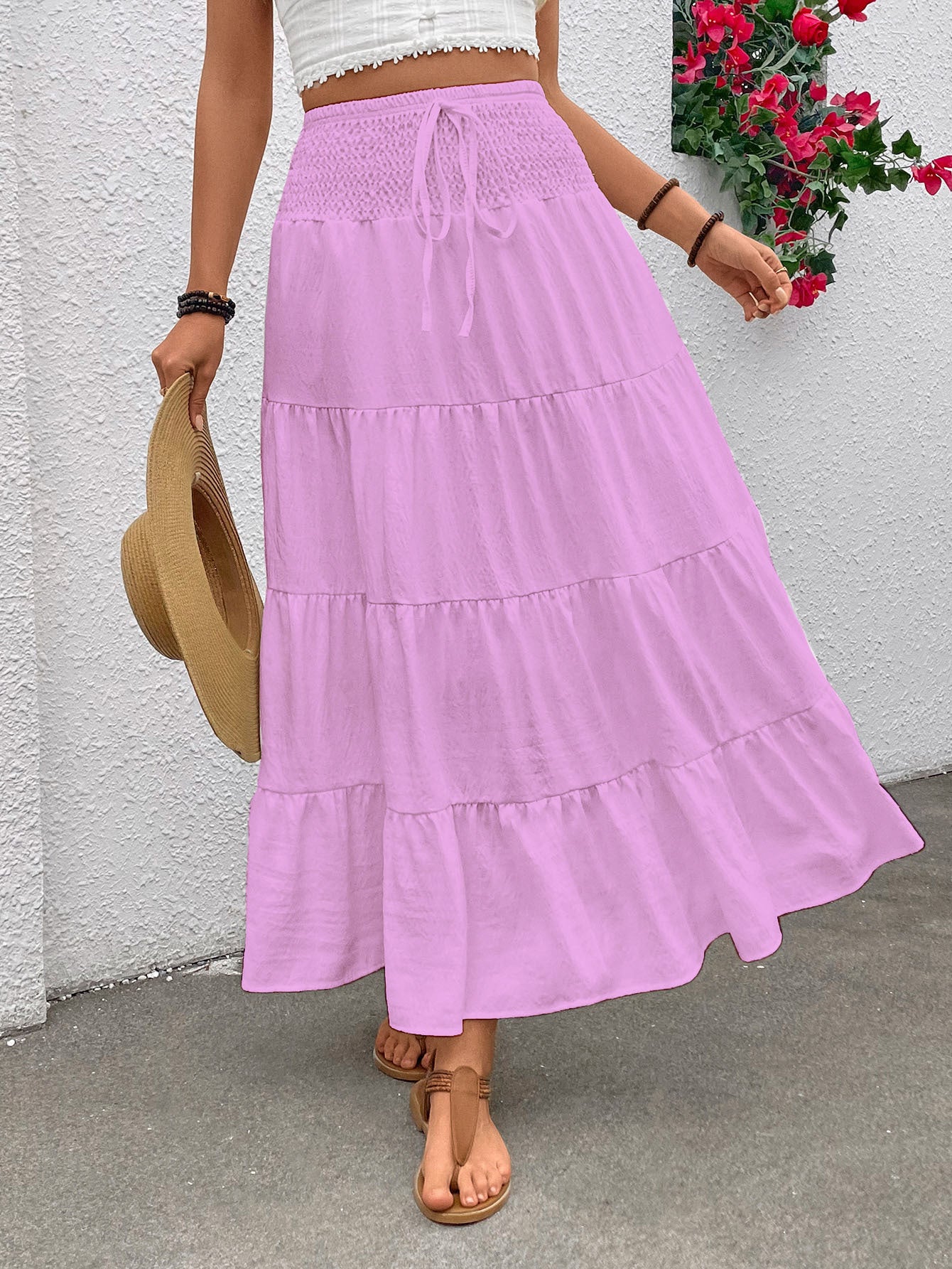 Autumn Stretch High-waisted Bohemian Casual Long Skirt