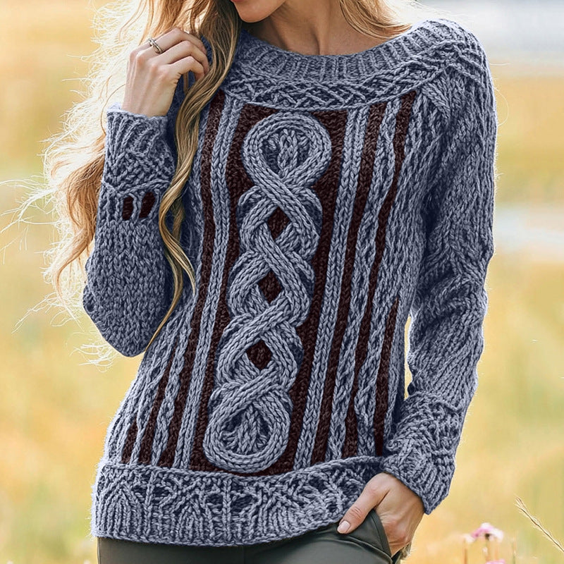 3D Digital-Print Crewneck Sweater Knitwear