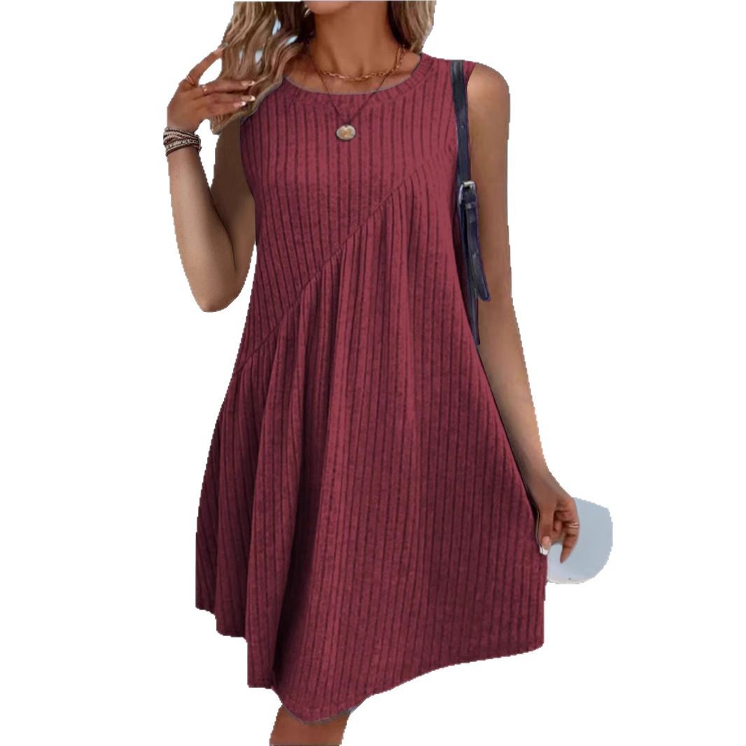 Irregularly Brushed Solid-Color Sleeveless Jumpsuit For Women