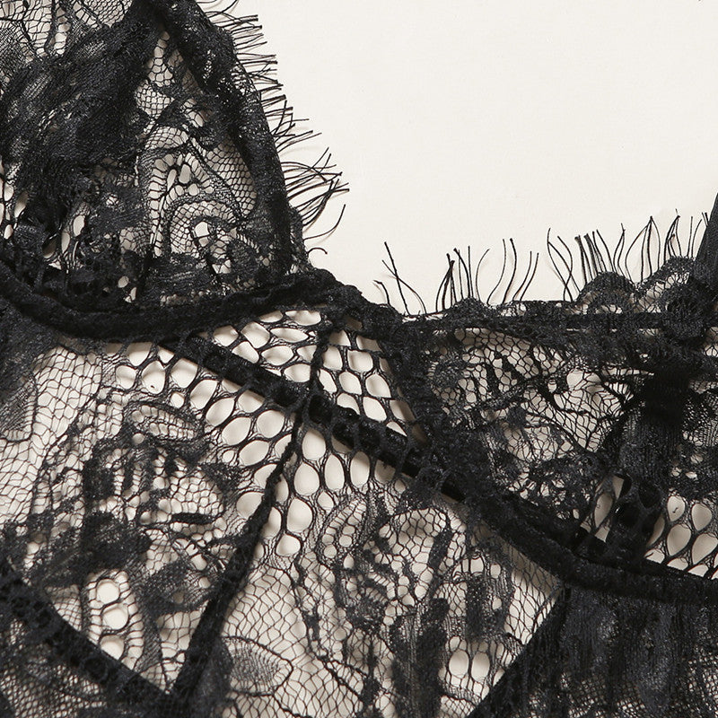 European And American Sexy Lingerie Female Eyelash Mesh Strap