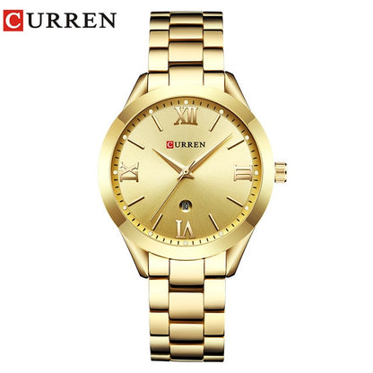 Reloj CURREN de oro para mujer, relojes creativos de acero para mujer, relojes de pulsera para mujer, reloj femenino, reloj femenino 