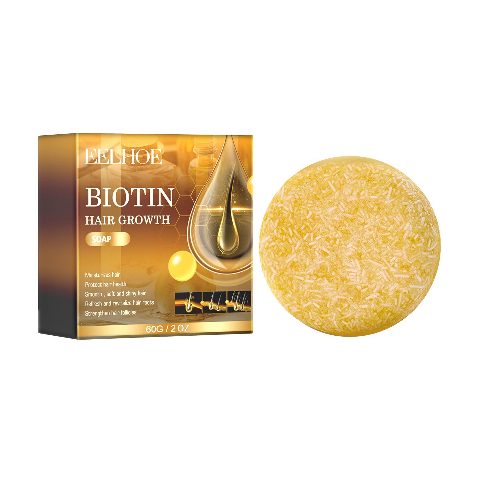 Biotin Premium Hair Growth Soap, Strong And Moisturizing Hair Root To Reduce Dryness Smooth Beautiful Clean Hair Soap