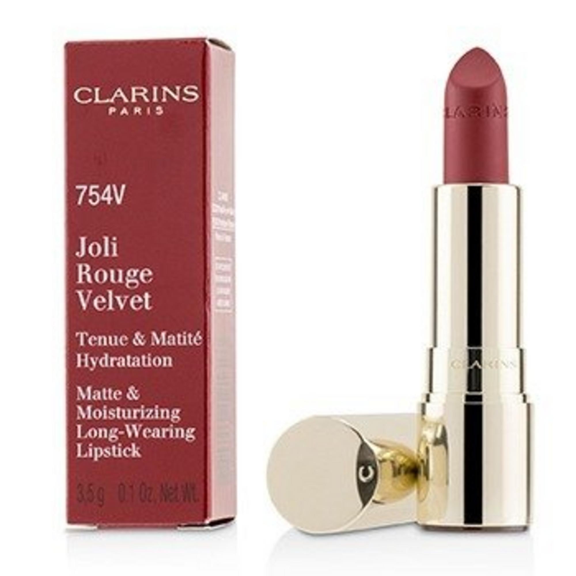 Clarins, Joli Rouge, Velvet, Cream Lipstick, 754V, Deep Red, 3.5 g