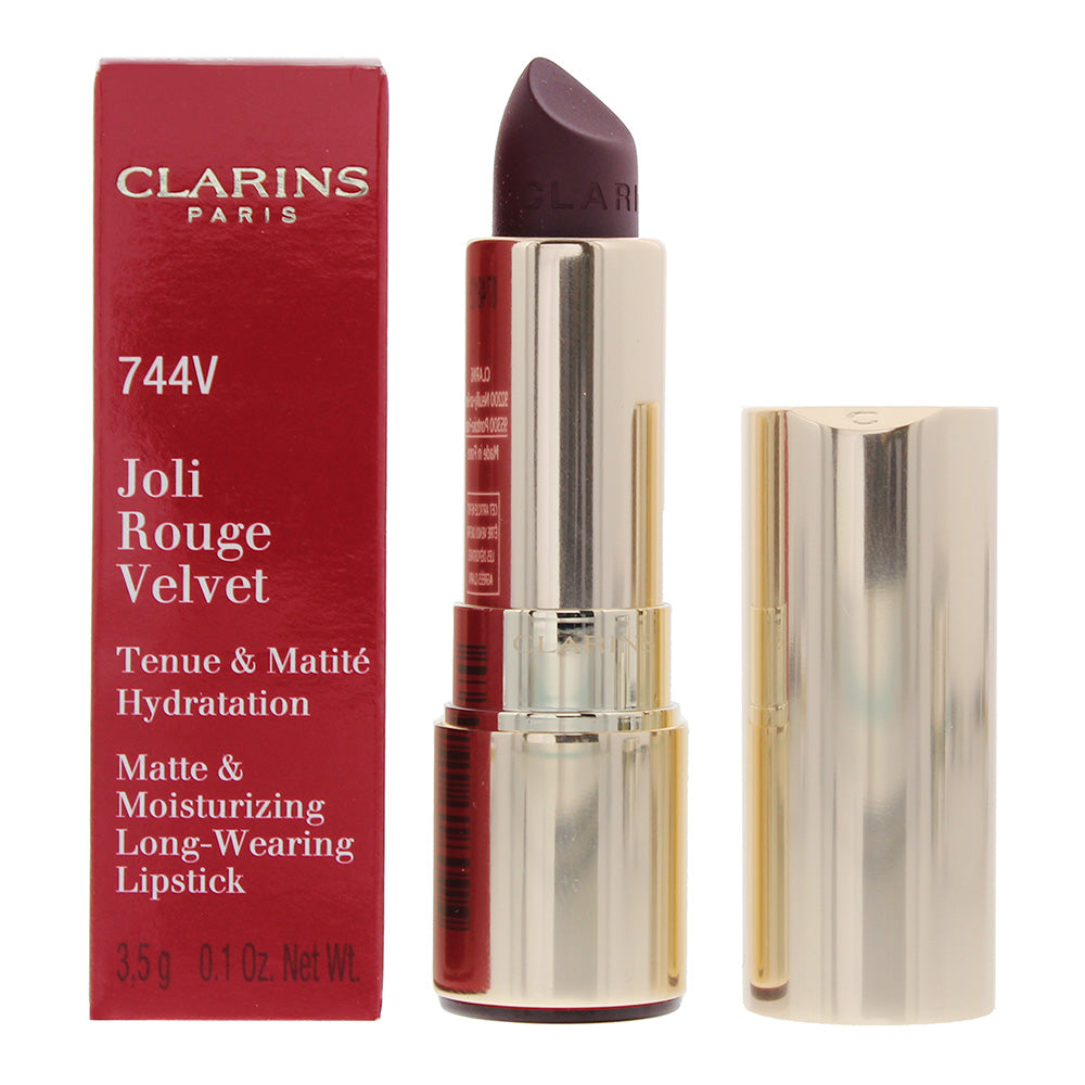 Clarins, Joli Rouge, Matte, Cream Lipstick, 744V, Plum, 3.5 g