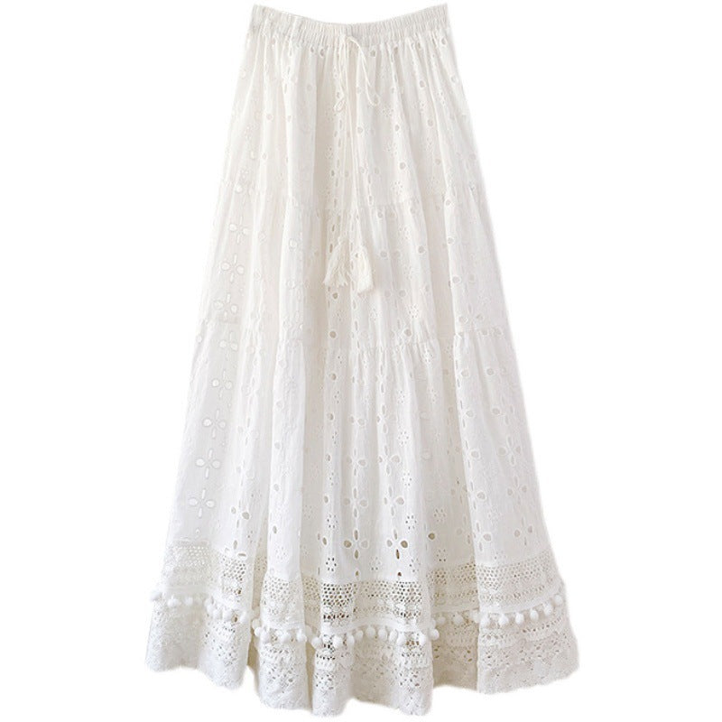 Hollow Out White Holiday Skirt Beach Skirt