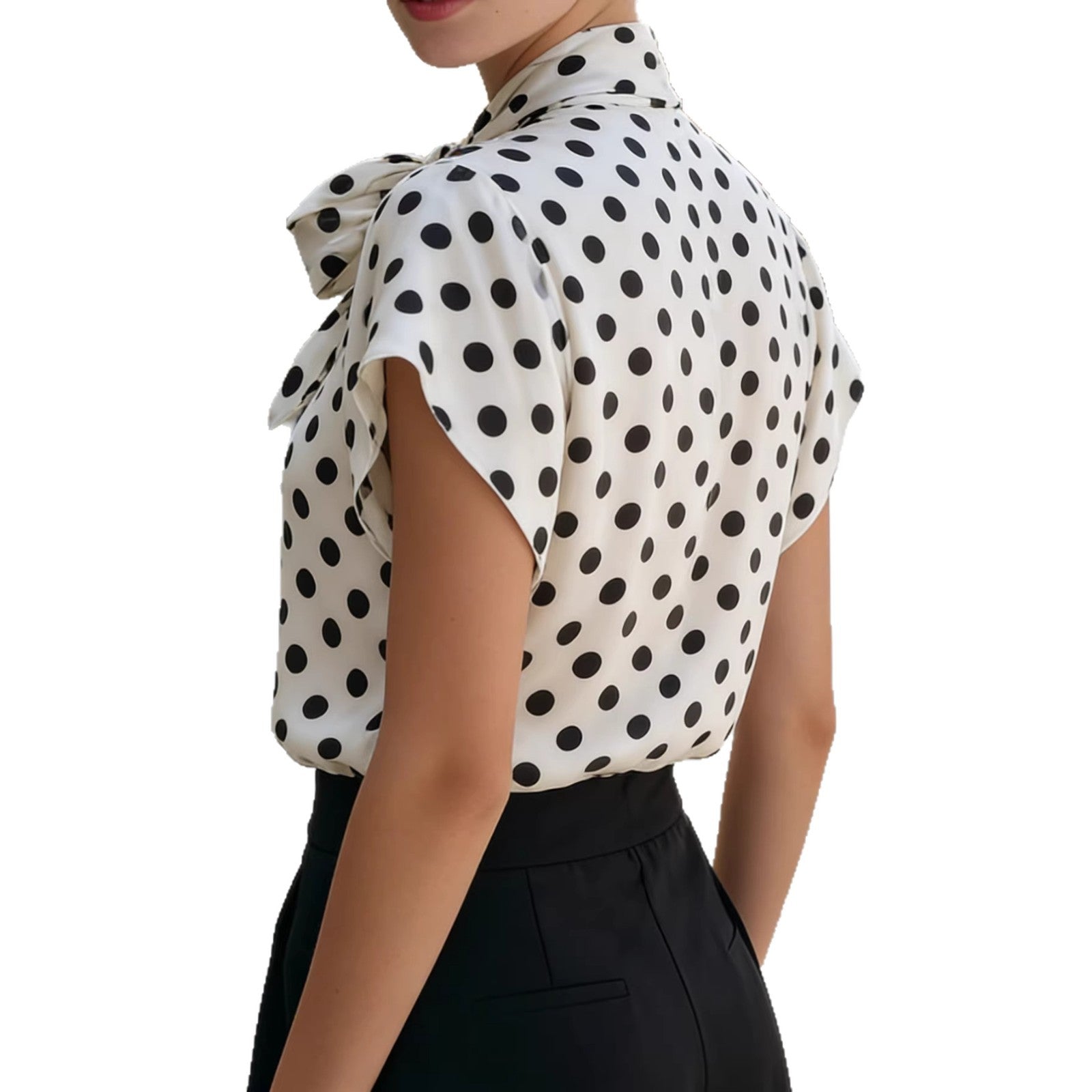 New Style Bow-Knot Collar Elegant Commuter All-Match Shirt For Women