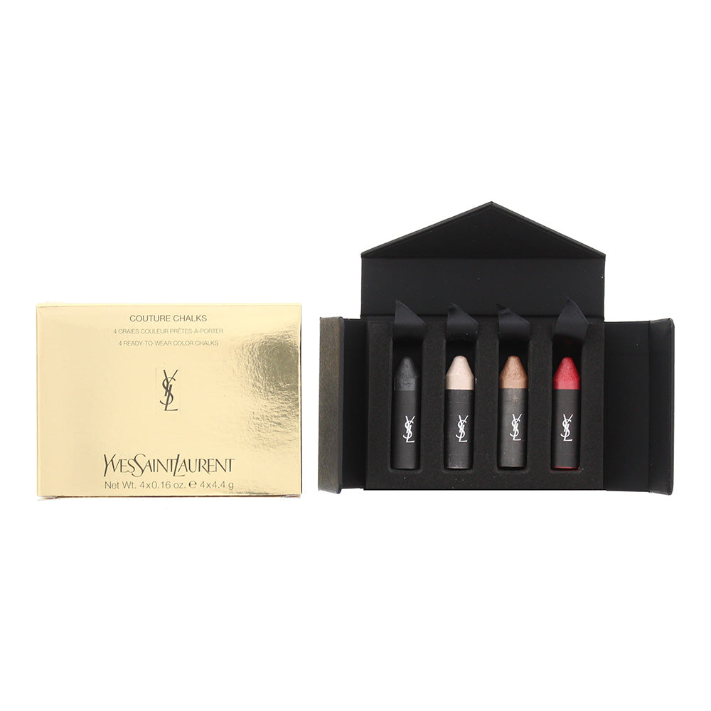 Gift Set, Yves Saint Laurent, Couture Chalks, Cream Lipstick & Lip Gloss, 4.4g each, Le Rouge, Le Noir, Le Nude, Le Cuivre, 4 pcs, 17.6 g
