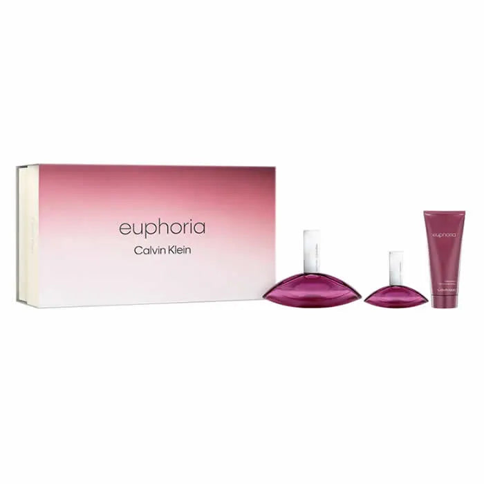 Calvin Klein Euphoria Eau De Parfum Spray 100ml Set 3 Pieces - CALVIN KLEIN